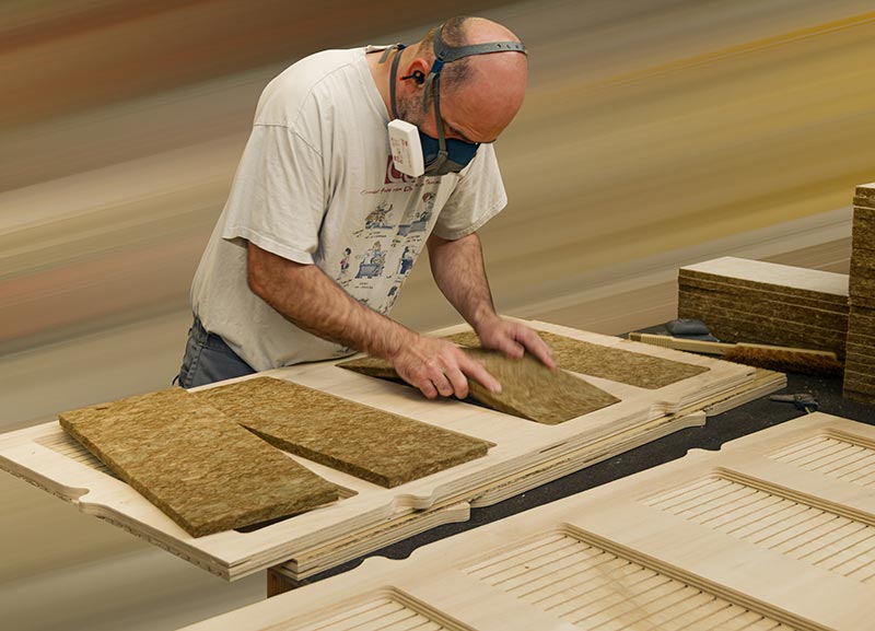 Fabrication d'un panneau acoustique bois ab pano