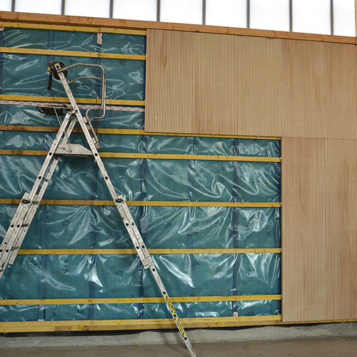 Pose murale sur lambourdes